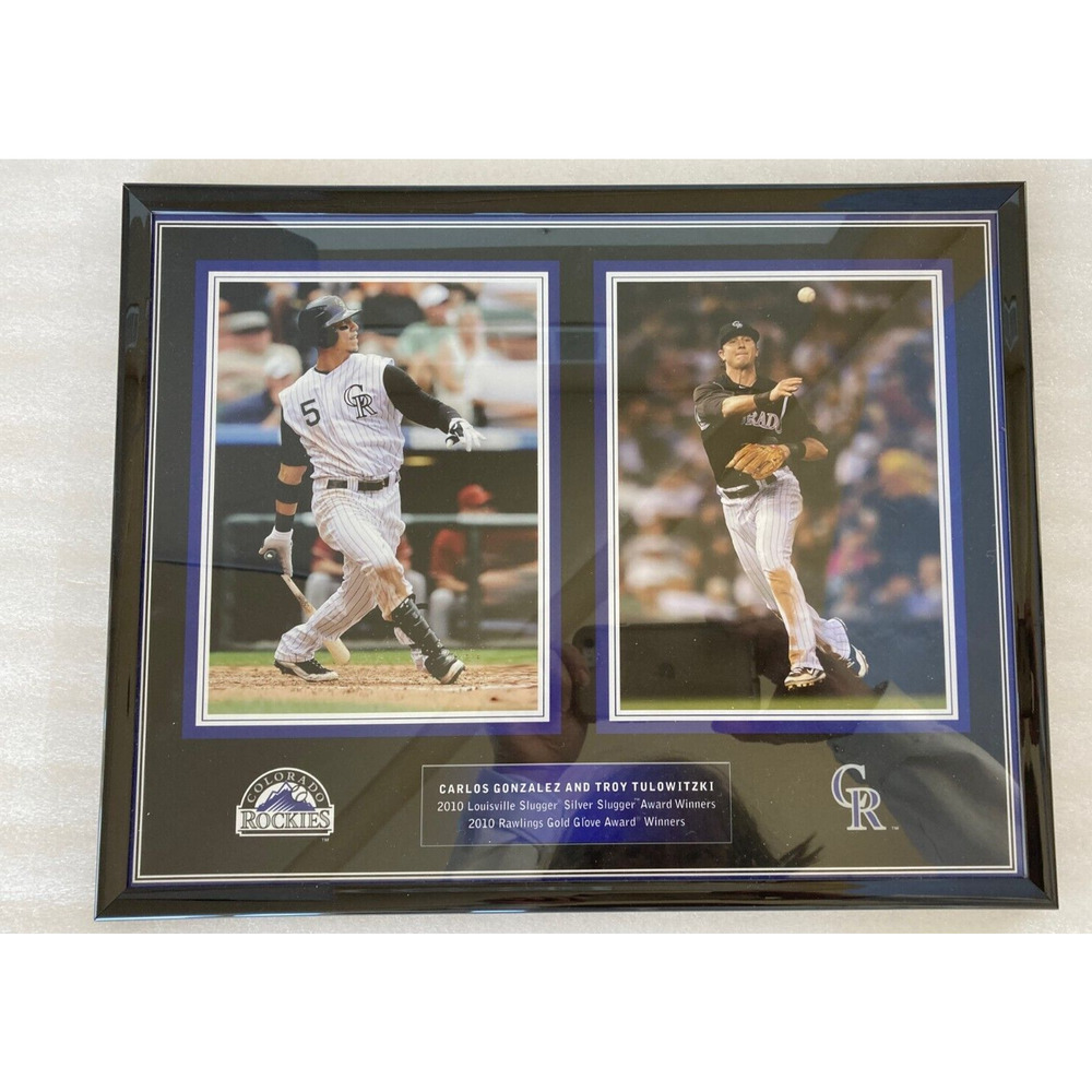 Framed Tulowitzki Cargo Gonzalez Colorado Rockies Slugger and Gold Glove 2010
